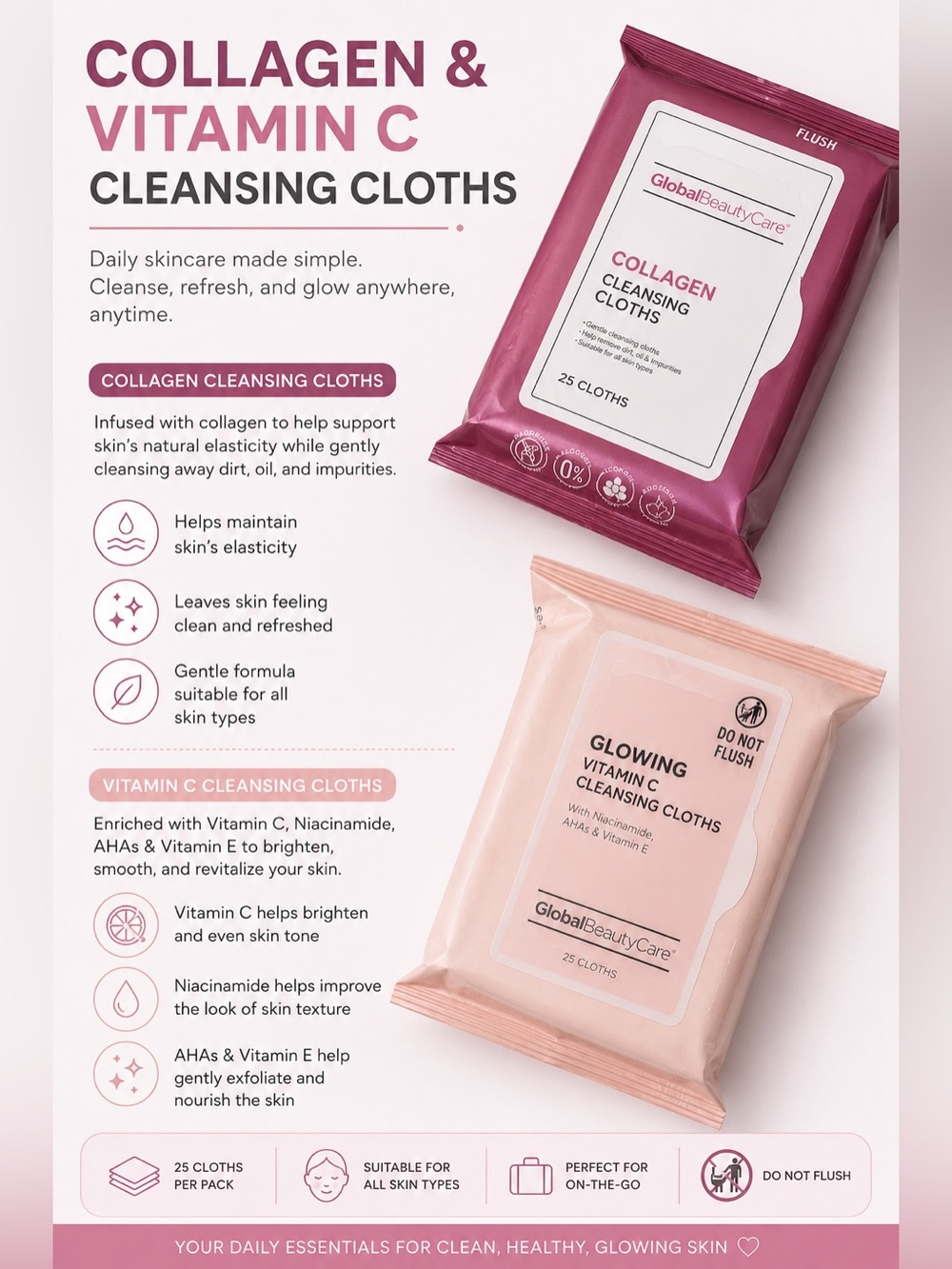 Collagen & Vitamin C Cleansing Cloths